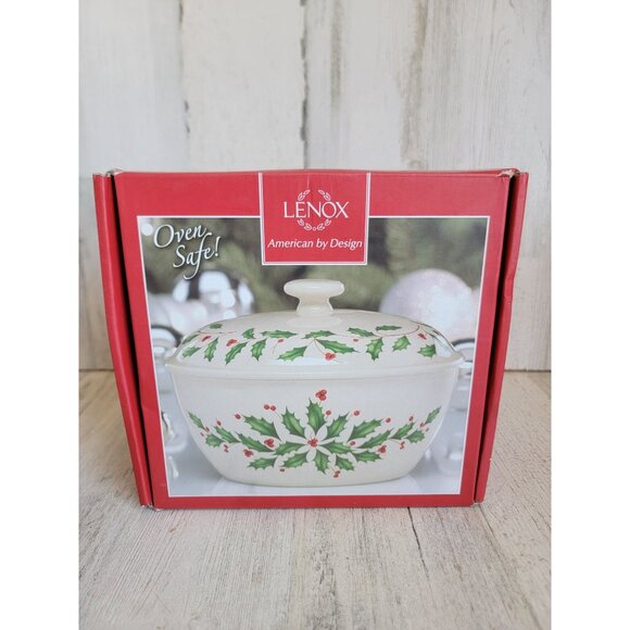 Lenox NEW small covered casserole 24oz holiday dish Xmas - Picture 7 of 7